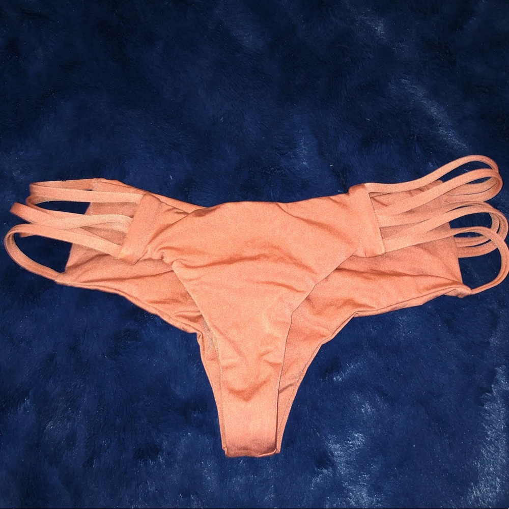 Planet Blue/Blue Life strappy side bikini bottoms
